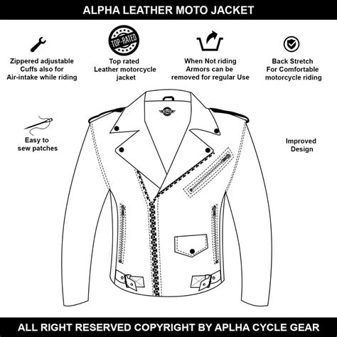 ALPHA CYCLE GEAR Men's Alpha Black Leather Motorcycle Jacket with India ...