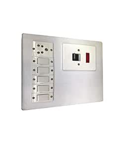 Buy Electric Wooden Switch Board (5 Switches,1 Sockets,1 DP) Online at ...