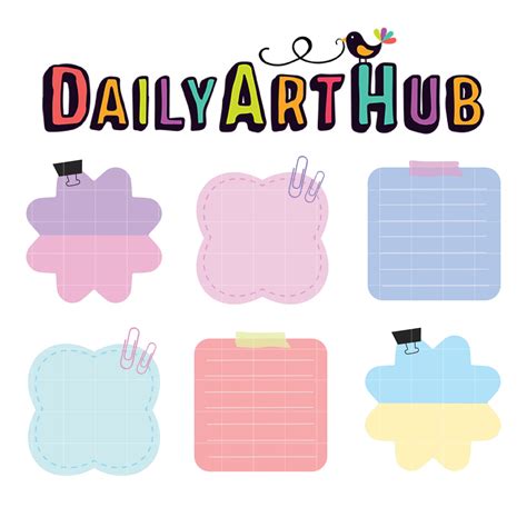 Cute Pastel Sticky Note Clip Art Set – Daily Art Hub // Graphics ...