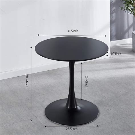 Buy Knocbel 31.5in Modern Round Dining Table with Metal Base, Kitchen ...