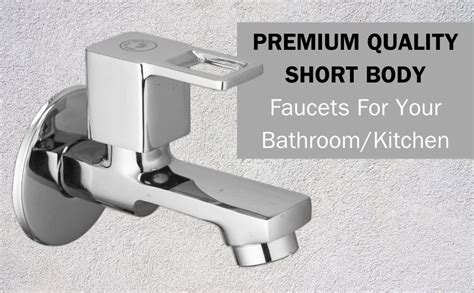 WATERMAN® Cube Short Body Tap (1 Pc) with Wall Flange Brass Body Chrome ...