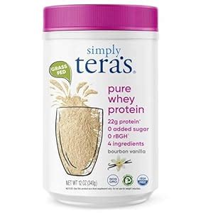 Tera's Whey rBGH Free Bourbon Vanilla Whey Protein, 12 Ounce : Amazon ...