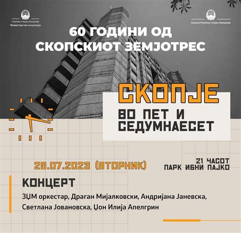 Concert Skopje in 5:17 - 60 years from the Skopje Earthquake | Events ...