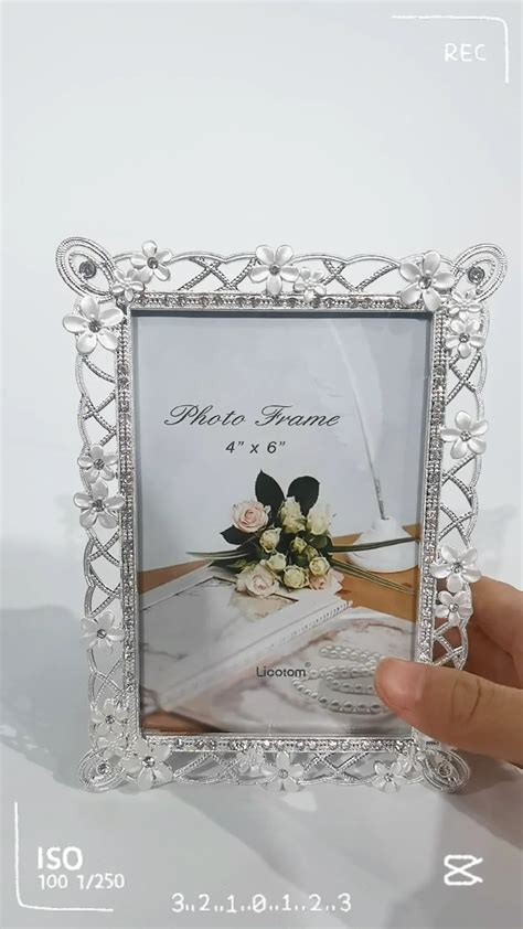 4x6 Bulk Silver Enamel Metal Photo Frame Zinc Alloy For Wedding Picture ...