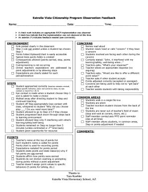 Fillable Online Observation Form - Make Your Day Home Fax Email Print ...