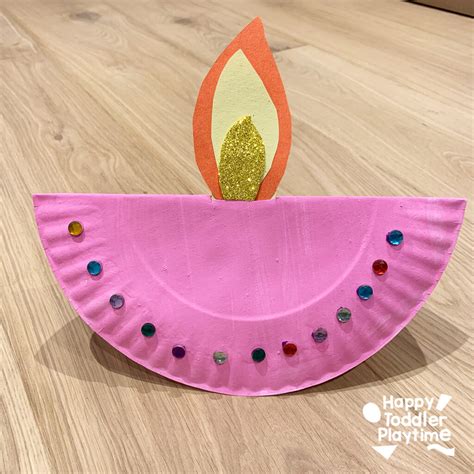 Paper Plate Diwali Diya Craft for Kids - Happy Toddler Playtime