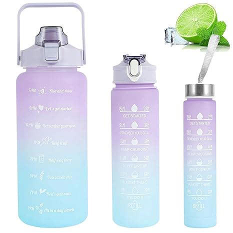 Jarsvoy Set Of 3 Leakproof Durable Unbreakable Tritan Water Bottle With ...