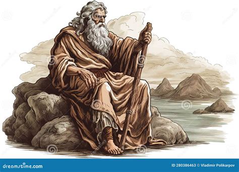 Prophet Moses Isolated on White Background. Generated by AI Stock ...