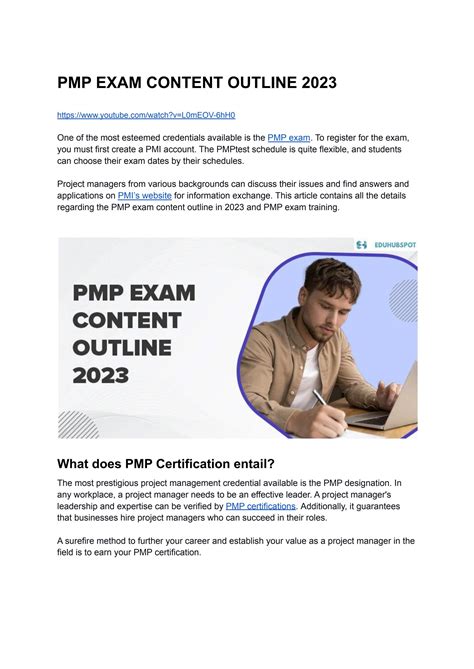 PMP EXAM CONTENT OUTLINE 2023 by Eduhubspot - Issuu