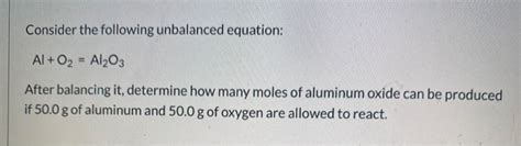 Image result for Al O2 Balanced Equation