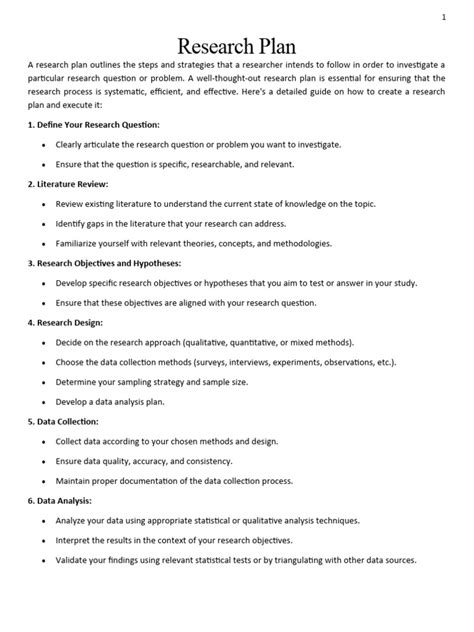 Image result for Research Plan Example