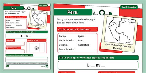 KS1 Peru Research Activity