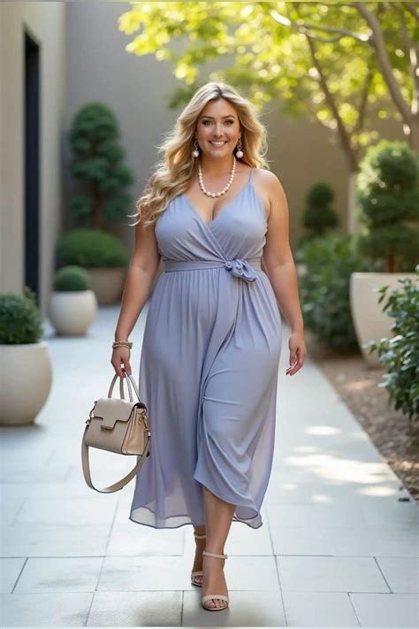 Elegant Light Blue Dress for Curvy Women | Plus size fashion, Chic ...