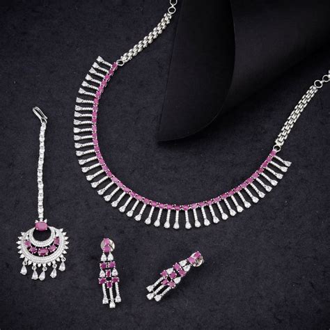 Sukkhi Graceful Purple Reverse AD & Pearl Gold Plated Necklace Set for ...