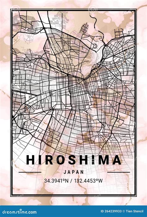 Hiroshima In The Japan Emblem. The Design Features A Geometric Style ...