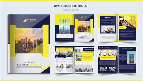 8 pages corporate brochure | Premium Vector