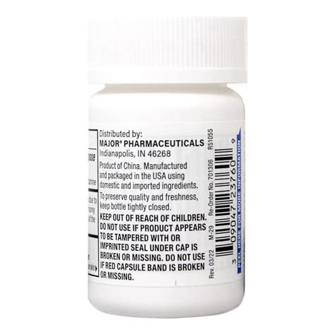 Major Banophen Diphenhydramine Allergy Capsules, 25 Mg, 100 Count