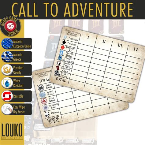 Buy Score sheet upgrade - Call to Adventure - Louko Collectibles ...