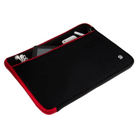 Laptop Neoprene Sleeve - VanGoddy Neoprene 14 Black Color With Red Trim ...