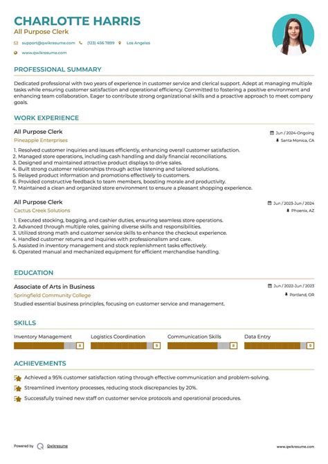 10+ All Purpose Clerk Resume Samples & Templates for 2025