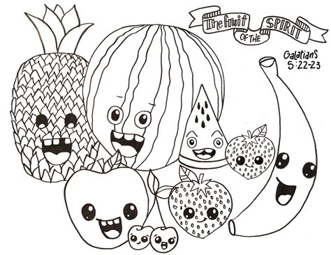 The FRUIT of the Spirit complementary coloring page - Worksheets Library