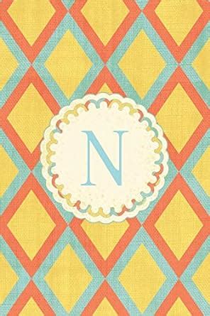 Buy N: Geometric Pattern Seamless Diamond Background Journal, Monogram ...