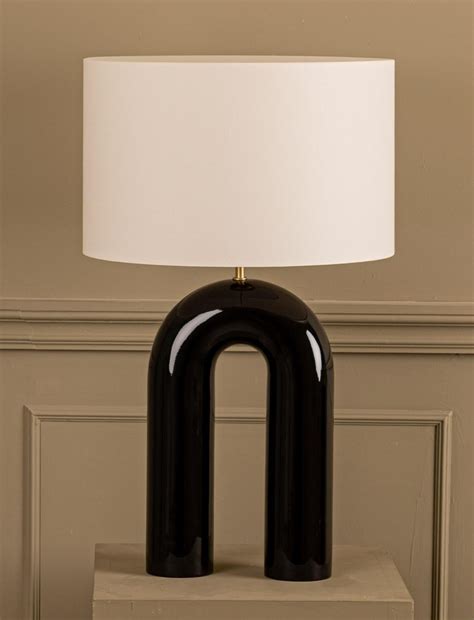 Black Ceramic Arko Table Lamp by Simone and Marcel For Sale at 1stDibs