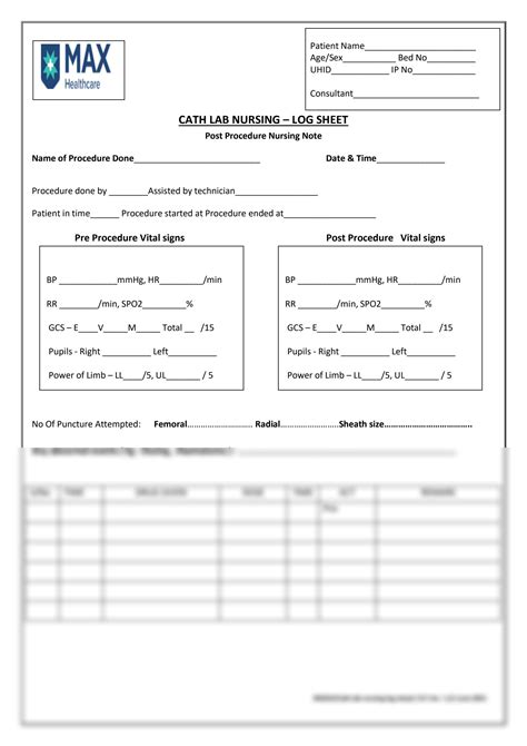 SOLUTION: Cath lab nursing log sheet - Studypool