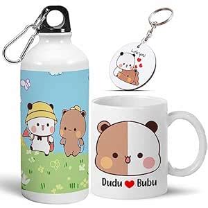Buy Bubu Dudu Love Gift for Birthday/Anniversary Sipper Water Bottle ...