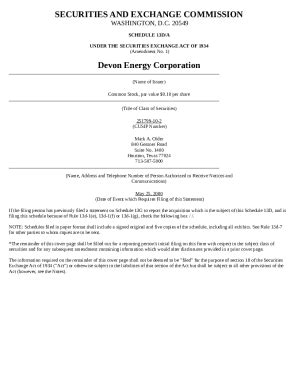 Edgar Filing: DEVON ENERGY CORP/DE - SC 13D/A Doc Template | pdfFiller