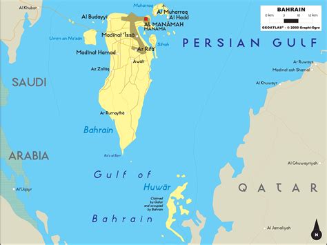 Bahrain Political Wall Map | Maps.com.com