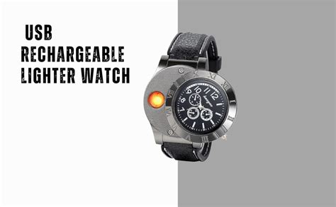 Drumstone (𝐒𝐩𝐞𝐜𝐢𝐚𝐥 𝟏𝟓 𝐘𝐞𝐚𝐫𝐬 𝐖𝐚𝐫𝐫𝐚𝐧𝐭𝐲) USB Rechargeable Lighter Watch ...