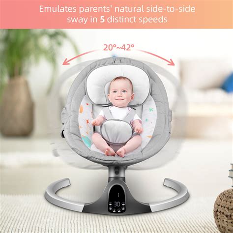 Baby Swings for Infants, 5 Speed Bluetooth Baby Bouncer with 3 Seat ...