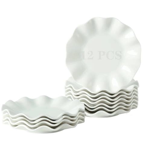 Buy BABALIU 7 Inch Porcelain Small Dinner Plates, Set of 12, White ...