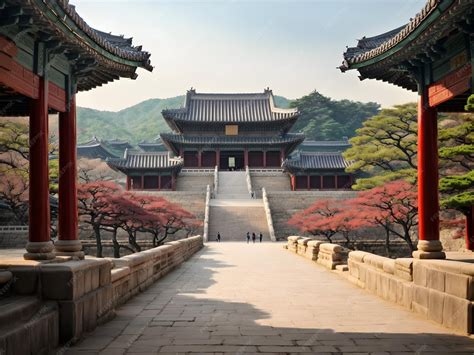 Premium Photo | Seoul cityscape Korean heritage design Korean ...