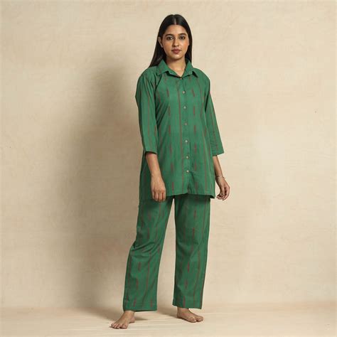 Jacquard Cotton Top & Pyjama Night Suit Set