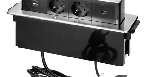 Retractable power socket from the countertop with a flat milled edge ...