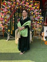 Navy Blue Fit and Flare Long Velvet Dress – The Svaya