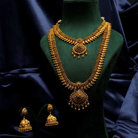 Gold Plated Mango Necklace With Jhumka-0940
