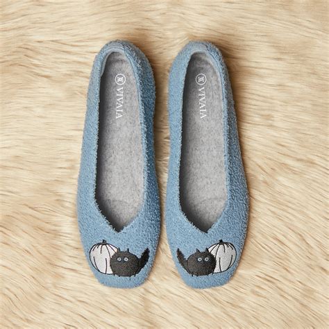 Margot Squared-Toe Terry Knit Flats for Bunions in Demin-Pumpkat | VIVAIA