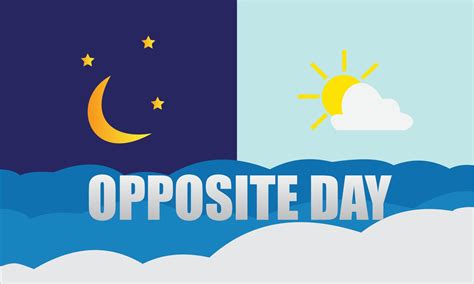 Vector Illustration of Opposite Day. Simple and Elegant Design 16969732 ...