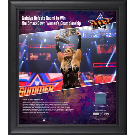 Natalya Framed 15" x 17" 2017 SummerSlam Collage with a Piece of Match ...