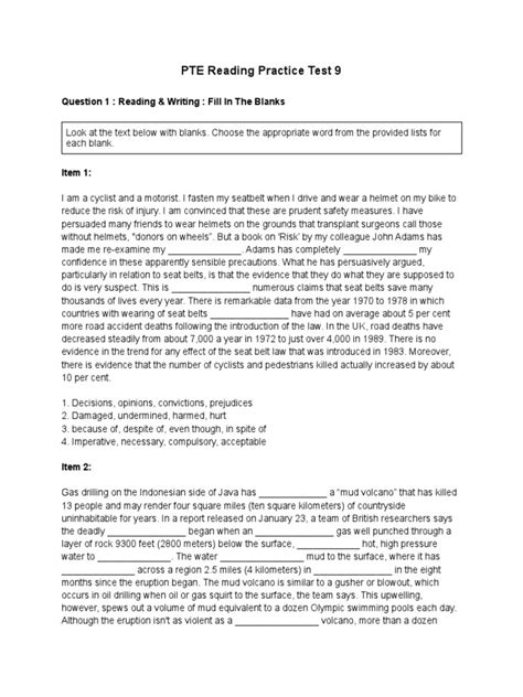 Image result for Pte Reading Test