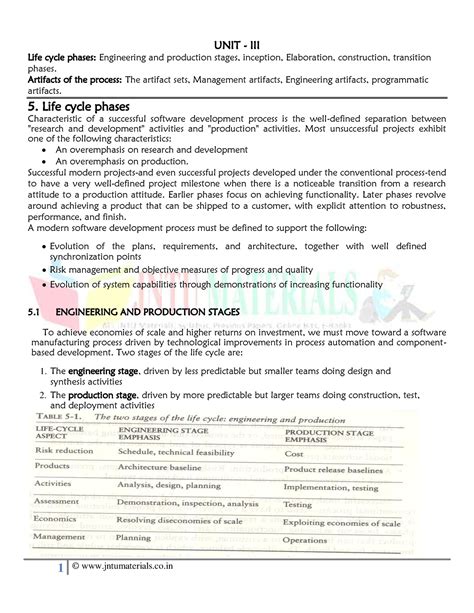 Spm-unit-3 - Life cycle phases: Engineering and production stages ...