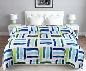 FLOATING DREAMS 220 TC Glace Cotton AC Comforter Set King Size Double ...