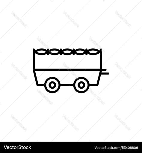 Covered wagon icon isolated on white background Vector Image