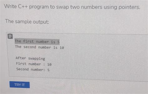 Image result for C Program to Swap Two Arrays Using Pointers