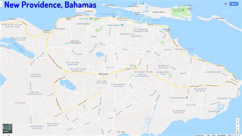 New Providence Map - Bahamas
