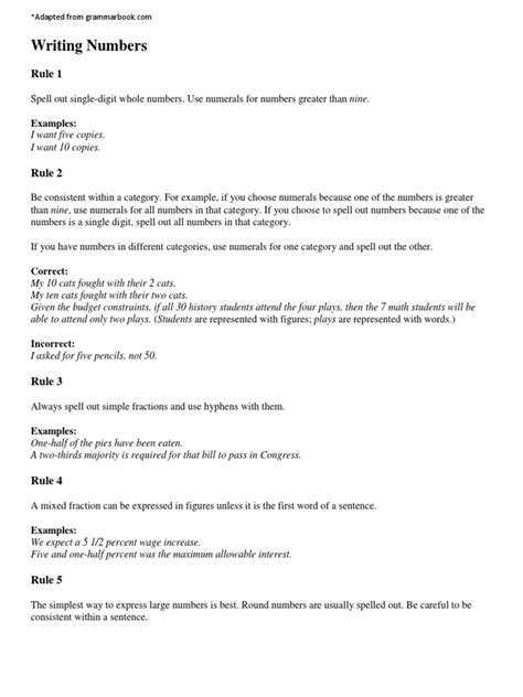 Number Rules in Writing Numbers 的图像结果
