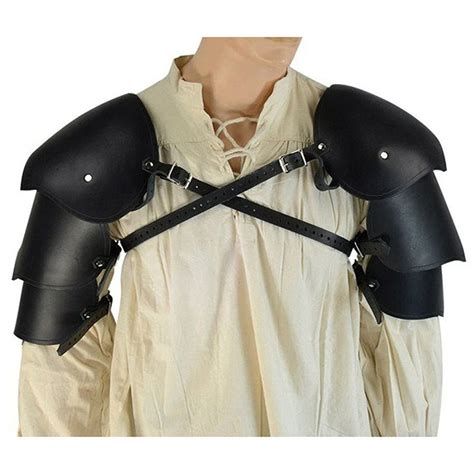 Mens Steampunk Double Shoulder Armor Retro Gothic Chest Harness Leather ...